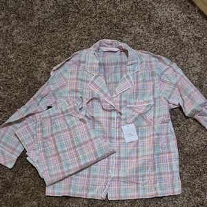 Victoria's Secret Pastel Plaid Pajama Top